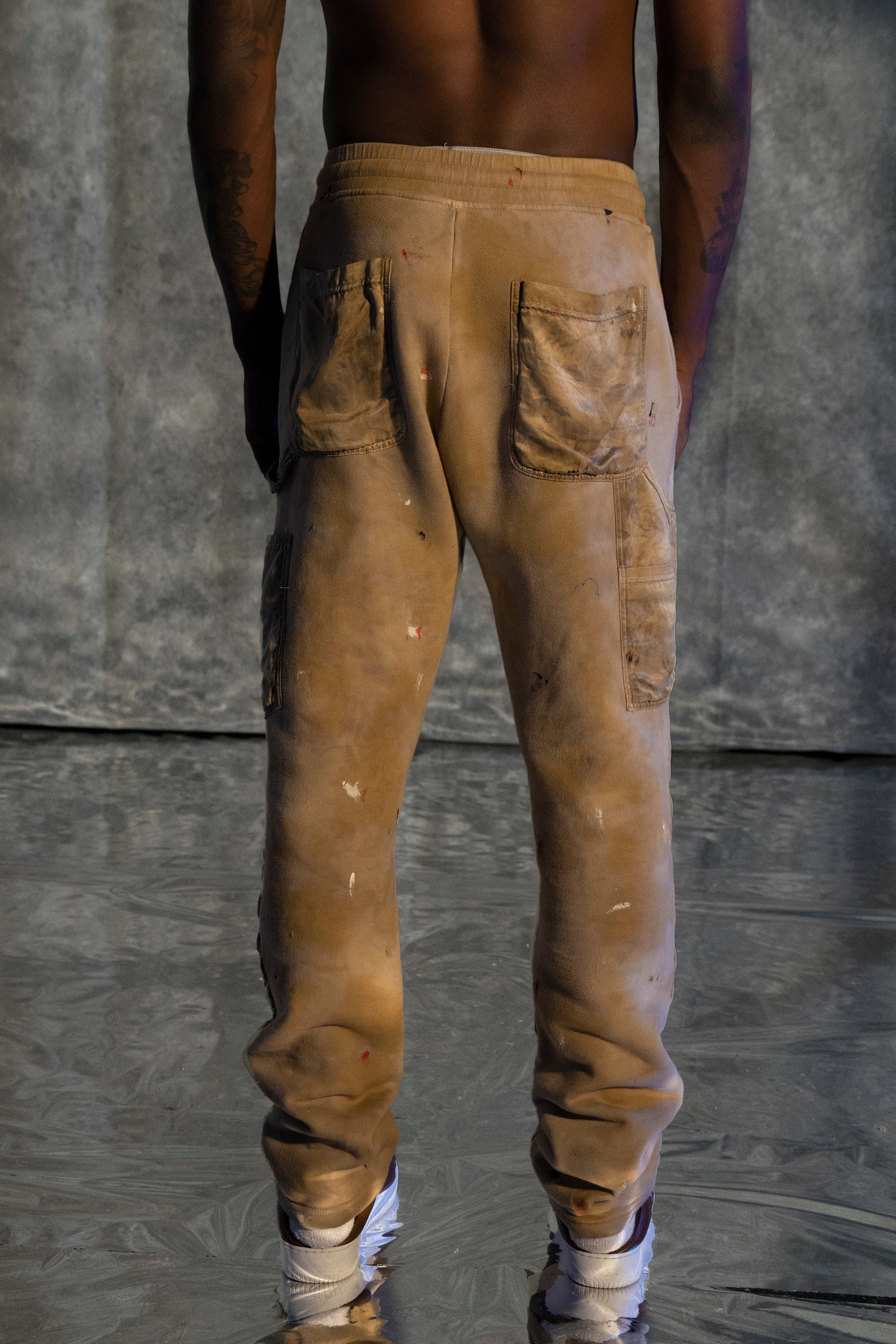 Double Knee Sweat Pants Beige – Lost Daze